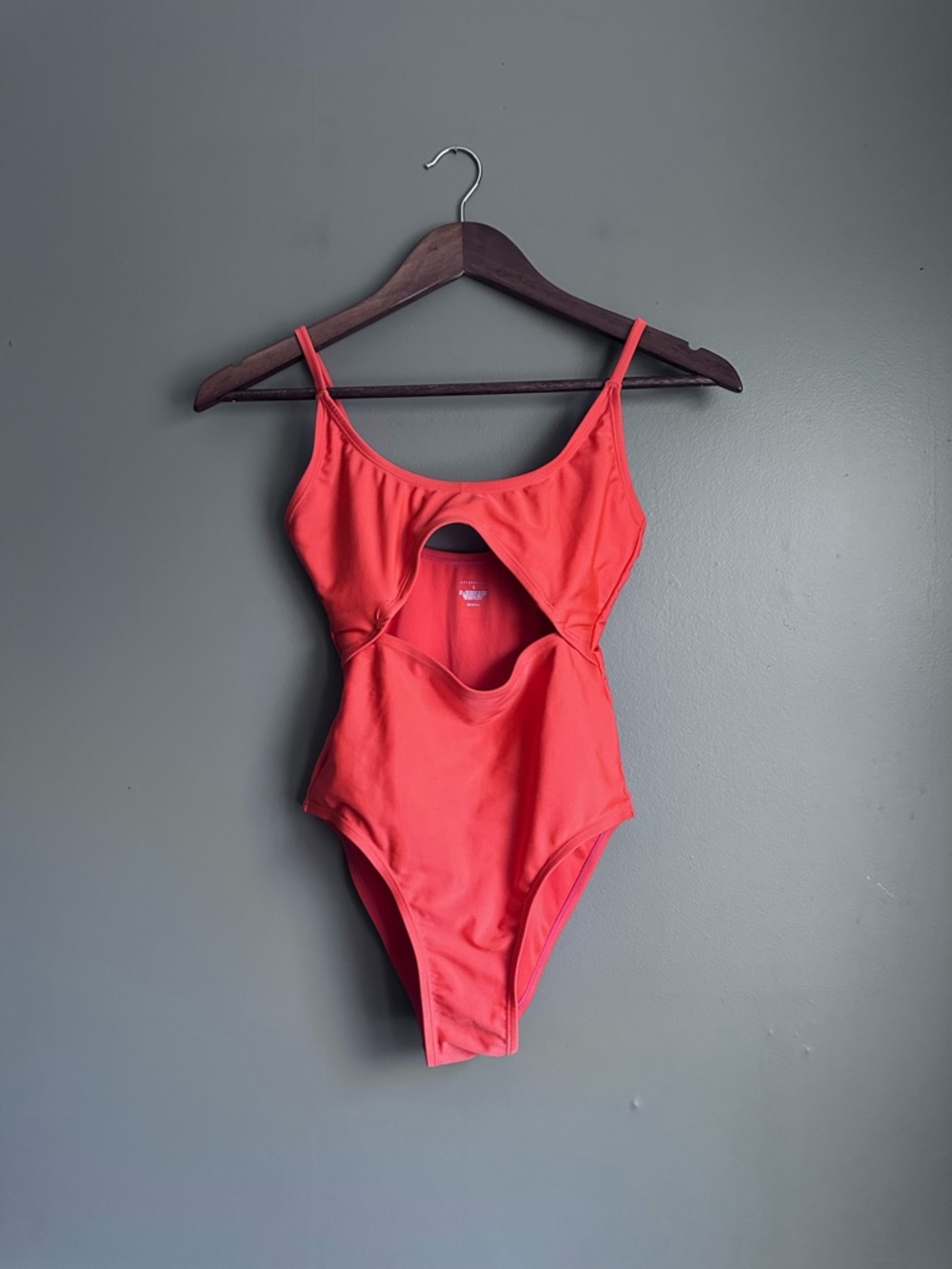 Aeropostale Orange One Piece Swimsuit Small Cutout Adjustable Straps